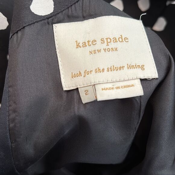 Kate Spade Silk Jillian Polkadot Bow dress with pockets Size 2 - Picture 4 of 6
